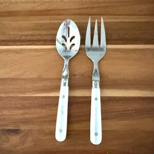 Vintage Farberware Thailand Serving Set Retro Ivory Flatware Silverware Lot of 2